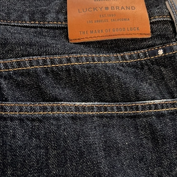 Lucky Brand Premium Denim 363 Straight Leg Deep Blue Distressed Jeans 38 x 32 - Picture 5 of 11